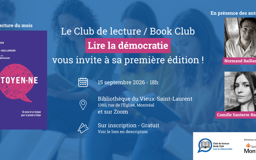 Lire la démocratie – Septembre 2026