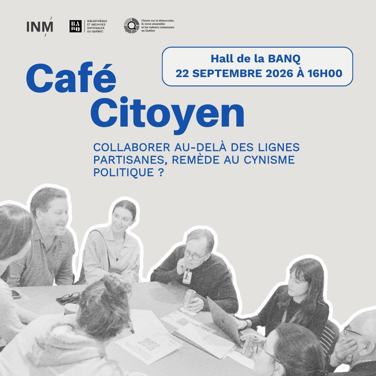 Café citoyen | Collaborer au-delà des lignes partisanes, remède au cynisme politique ?